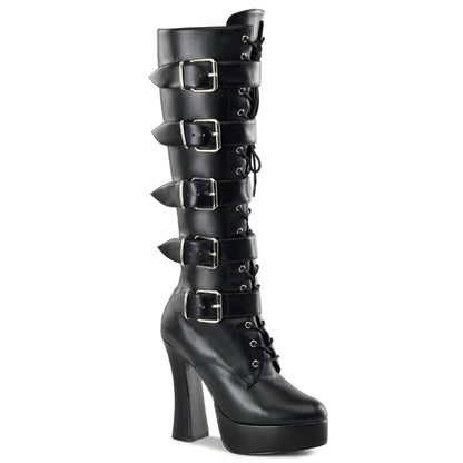 ELECTRA-2042 Pleasers 5 Inch Heel Black Pole Dancer Platform Shoes