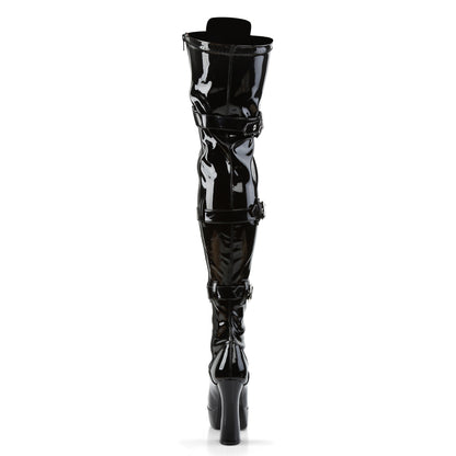 ELECTRA-3028 5" Black Stretch Patent Pole Dancer Platforms-Pleaser- Sexy Shoes Fetish Footwear