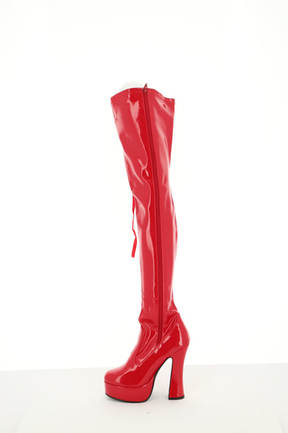 ELECTRA-3050 Pleaser Red Stretch Patent High Heel Alternative Footwear Discontinued Sale Stock