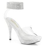 ELEGANT-442 Fabulicious 4 1/2" Elegant Clear Rhinestones Posing Comp Shoes