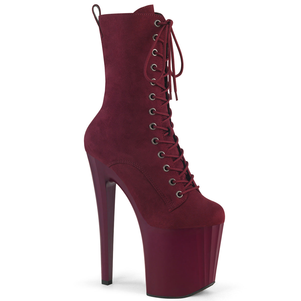 ENCHANT-1040 Pleaser Suede Lace Up Pole Dancing Ankle Boots