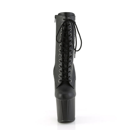 ENCHANT-1040PK Pleaser Black Pole Dancing Lace Up Ankle Boots