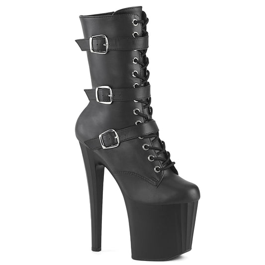 ENCHANT-1043 Pleaser Ankle/Mid-Calf Boots Black Platforms (Exotic Dancing)