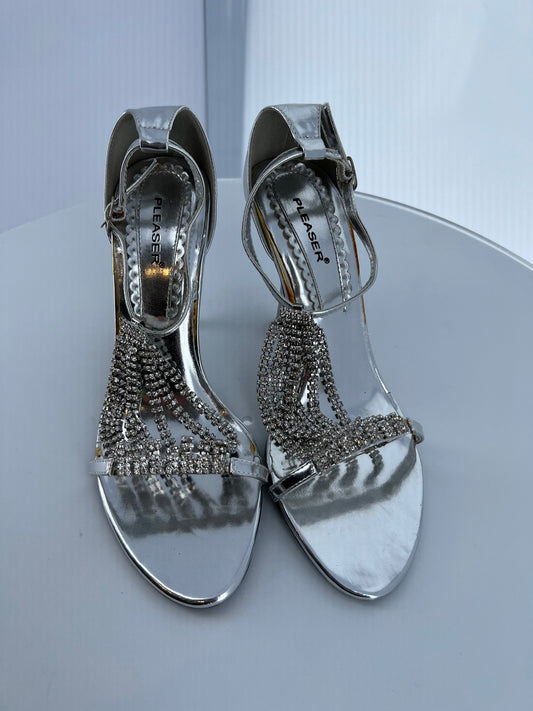 ENCHANT-46 Pleaser Silver Metallic PU High Heel Alternative Footwear Discontinued Sale Stock