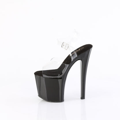 ENCHANT-708 Pleaser Clear/Black Platforms Pole Shoes (Exotic Dancing)