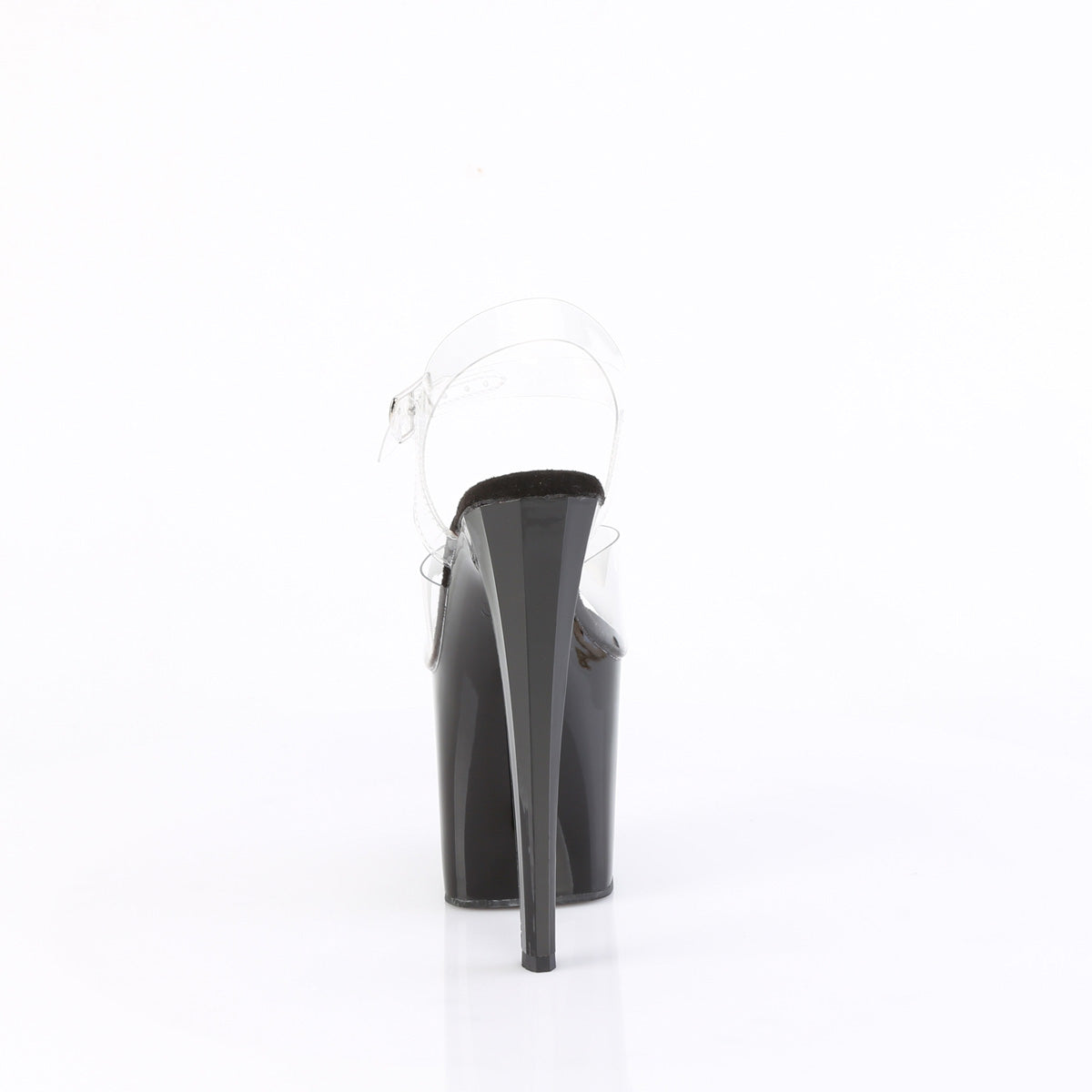 ENCHANT-708 Pleaser Clear/Black Platforms Pole Shoes (Exotic Dancing)