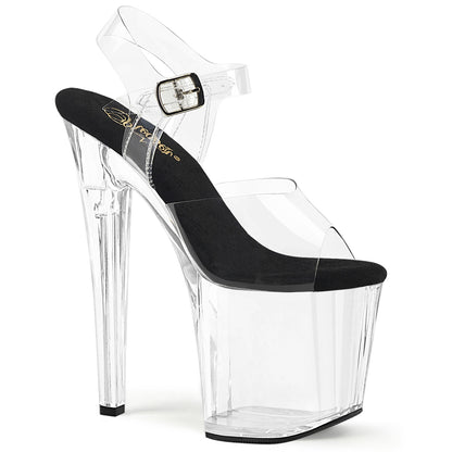 ENCHANT-708 Pleaser Transparent Clr-Black/Clr Platforms (Exotic Dancing)