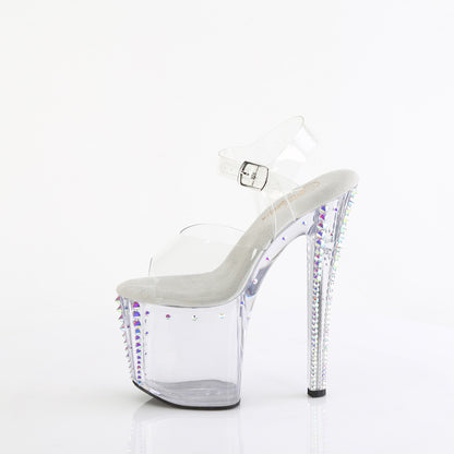 ENCHANT-708RS-02 Transparent Pleaser Pole Dancing Shoes with Bling