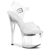 ESTEEM-708 Pleaser 7 Inch Clear Perspex Pole Dancing Heels