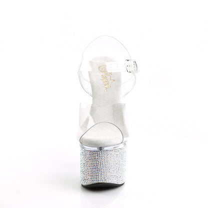 ESTEEM-708DM 7 Inch Heel Clear Silver Pole Dancing -Pleaser- Sexy Shoes Alternative Footwear