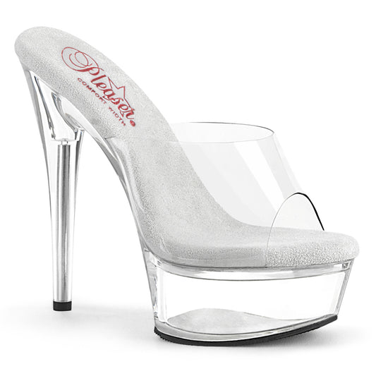 EXCITE-601 Pleaser 6 Inch Heel Clear Perspex Strippers Shoes
