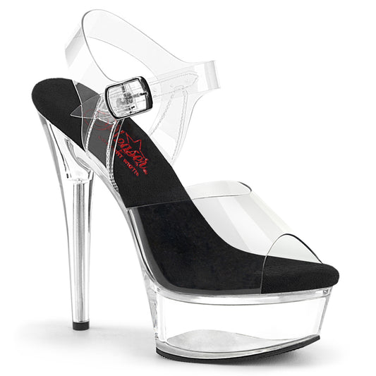 EXCITE-608 Pleaser 6 Inch Heel Perspex Strippers Shoes