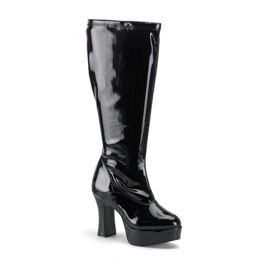 Pleaser EXO2000X Black Stretch Patent Sexy Shoes Discontinued Sale Stock