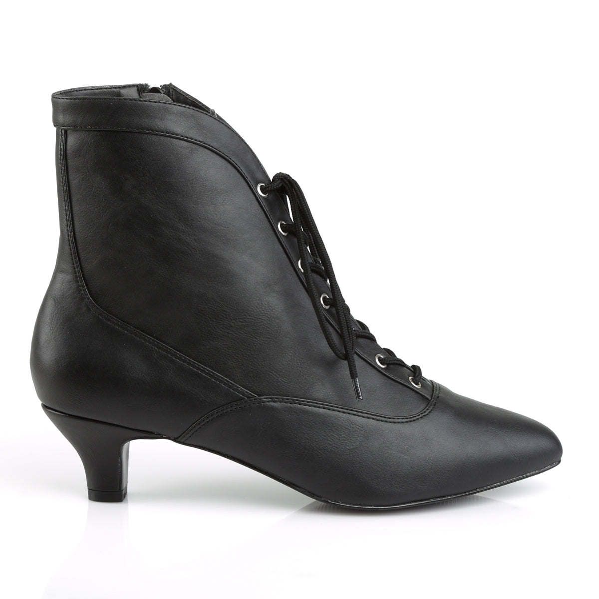 Black leather booties hot sale 2 inch heel