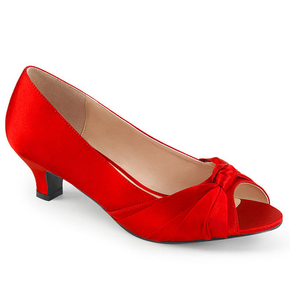 FAB-422 Pleaser Large Size Ladies Shoes 2" Heel Red Satin Fetish Shoes