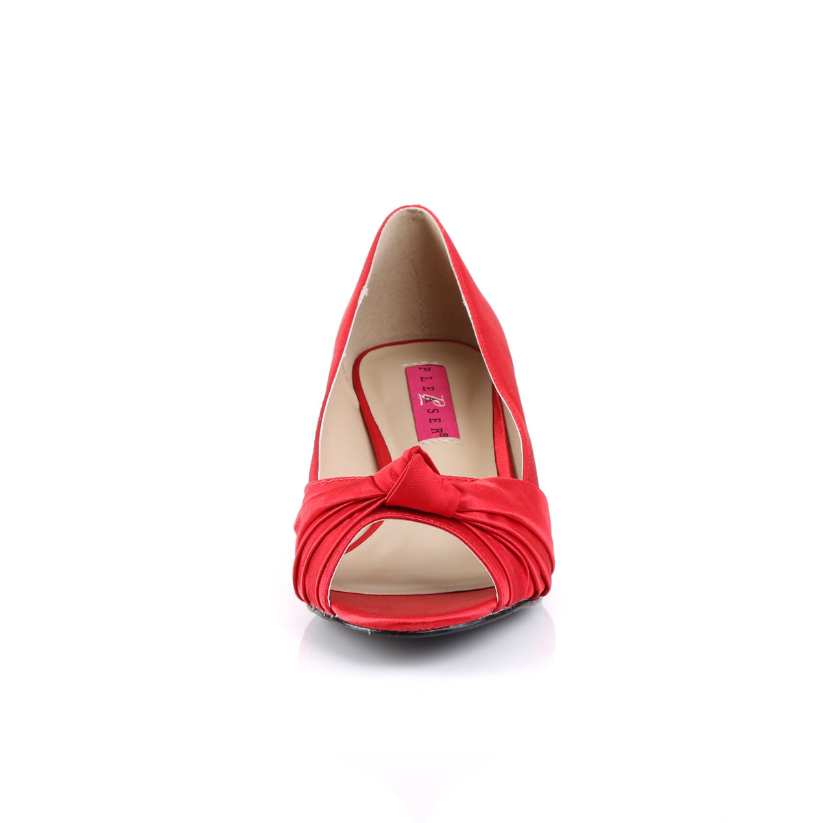 FAB-422 Pleaser Pink Label 2" Heel Red Satin Fetish Footwear-Pleaser Pink Label- Drag Queen Shoes