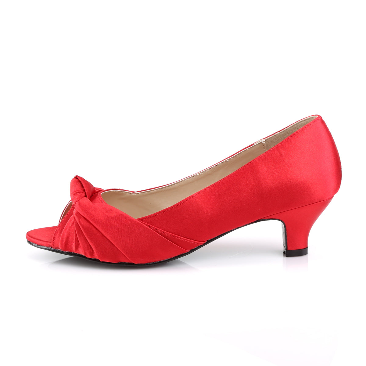 FAB-422 Pleaser Pink Label 2" Heel Red Satin Fetish Footwear-Pleaser Pink Label- High Heels for Men