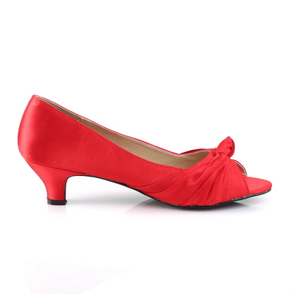 FAB-422 Pleaser Pink Label 2" Heel Red Satin Fetish Footwear-Pleaser Pink Label- Large Size Ladies Shoes