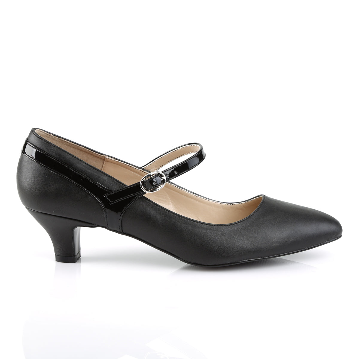 pleaser-pink-label-fetish-shoes-no-platforms-fab-425-black-faux-leather-shiny