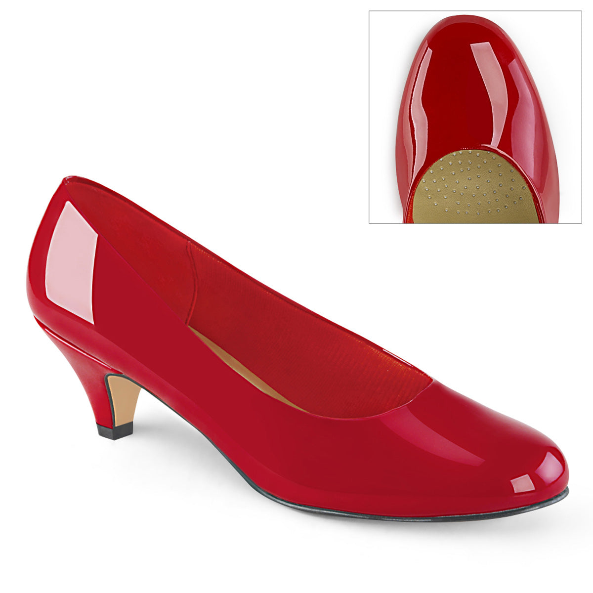 FEFE-01 Pleaser Large Size Ladies Shoes 2.5 Inch Heel Red Fetish Footwear