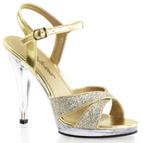Gold 4.5 Inch Fetish Shoes -  Fabulicious FLAIR-419(G)