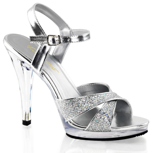 FLAIR-419(G) Fabulicious 4.5" Heel Silver Glitter Sexy Shoes-Fabulicious- Sexy Shoes