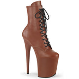 FLAMINGO-1020 Pleaser 8 Inch Heel Caramel Ankle Boots Exotic Dancing