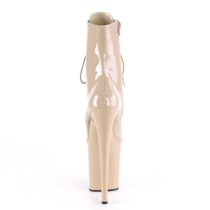 FLAMINGO-1020 8 Inch Heel Nude Patent Pole Dancing Platforms-Pleaser- Sexy Shoes Fetish Footwear