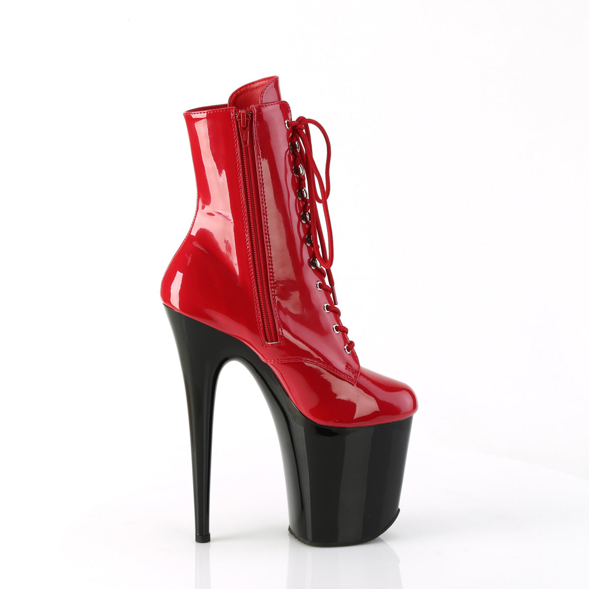 FLAMINGO-1020 Pleasers Ankle Boots Red Pat
