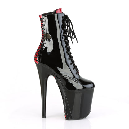 FLAMINGO-1020FH 8" Heel Black Patent Pole Dancing Platforms-Pleaser- Sexy Shoes Fetish Heels
