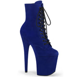 Royal Blue 8 Inch Pole Dancer Ankle Boots -  Pleaser FLAMINGO-1020FS