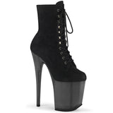 Black 8 Inch Pole Dancing Ankle Boots -  Pleaser FLAMINGO-1020FST