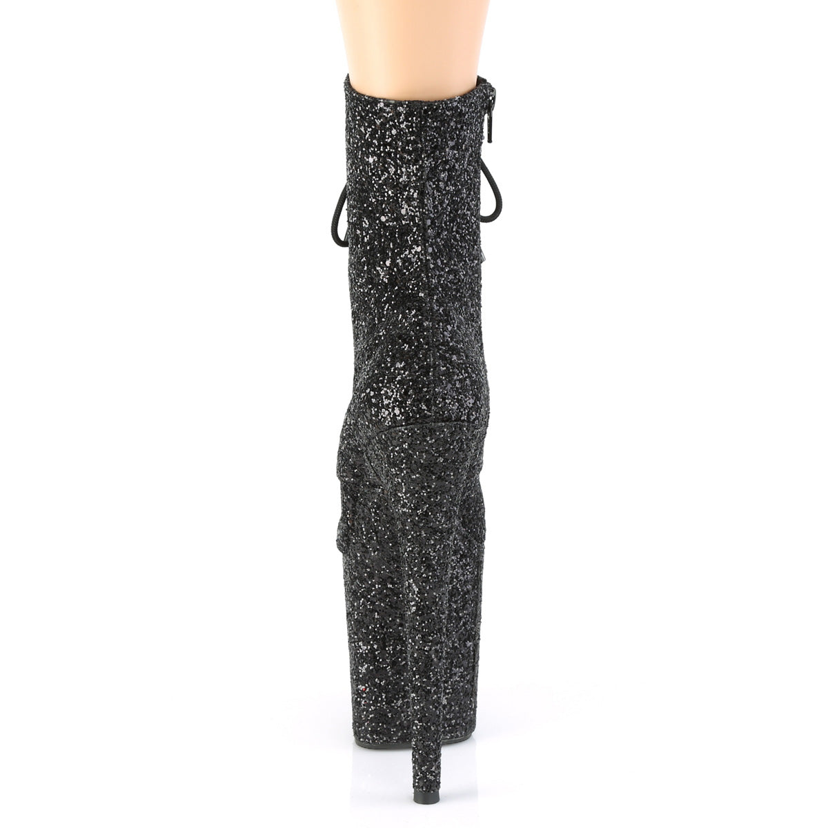 FLAMINGO-1020GWR 8" Heel Black Glitter Pole Dancer -Pleaser- Sexy Shoes Fetish Footwear