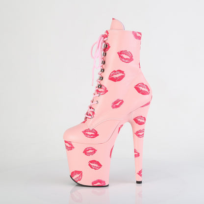 FLAMINGO-1020KISSES Pleaser Pink Pole Dancing Boots with Kisses
