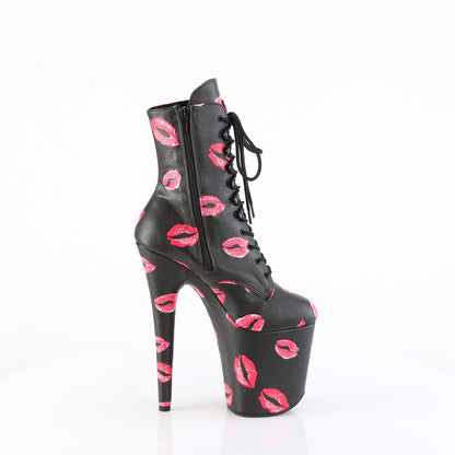 FLAMINGO-1020KISSES Pleaser Pole Dancing Ankle Boots with Kisses