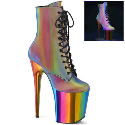 FLAMINGO-1020RC-REFL Pleasers Platform Shoes (Exotic Dancing Heels) Ankle Boots Pleasers