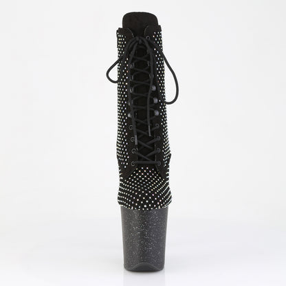 FLAMINGO-1020RM Pleaser Black Pole Dancing Bling Ankle Boots