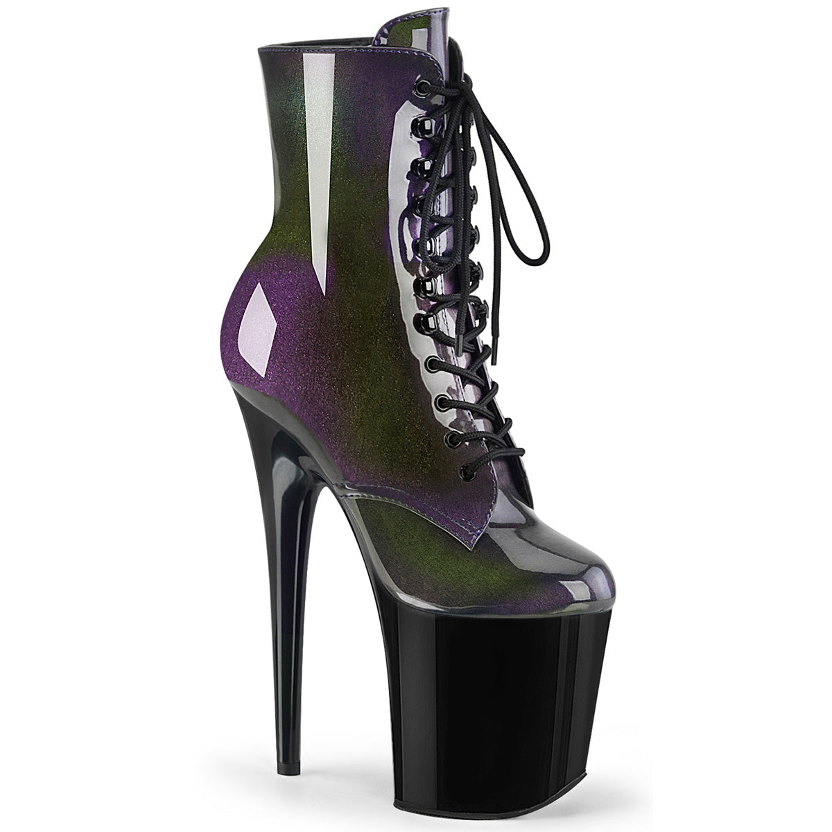 FLAMINGO-1020SHG 8" Heel Purple Pole Dancing Platforms-Pleaser- Sexy Shoes