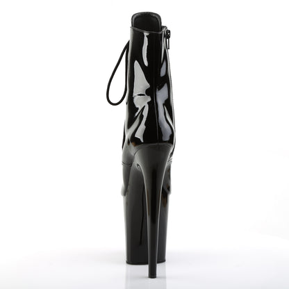FLAMINGO-1021 8" Heel Black Patent Pole Dancing Platforms-Pleaser- Sexy Shoes Fetish Footwear