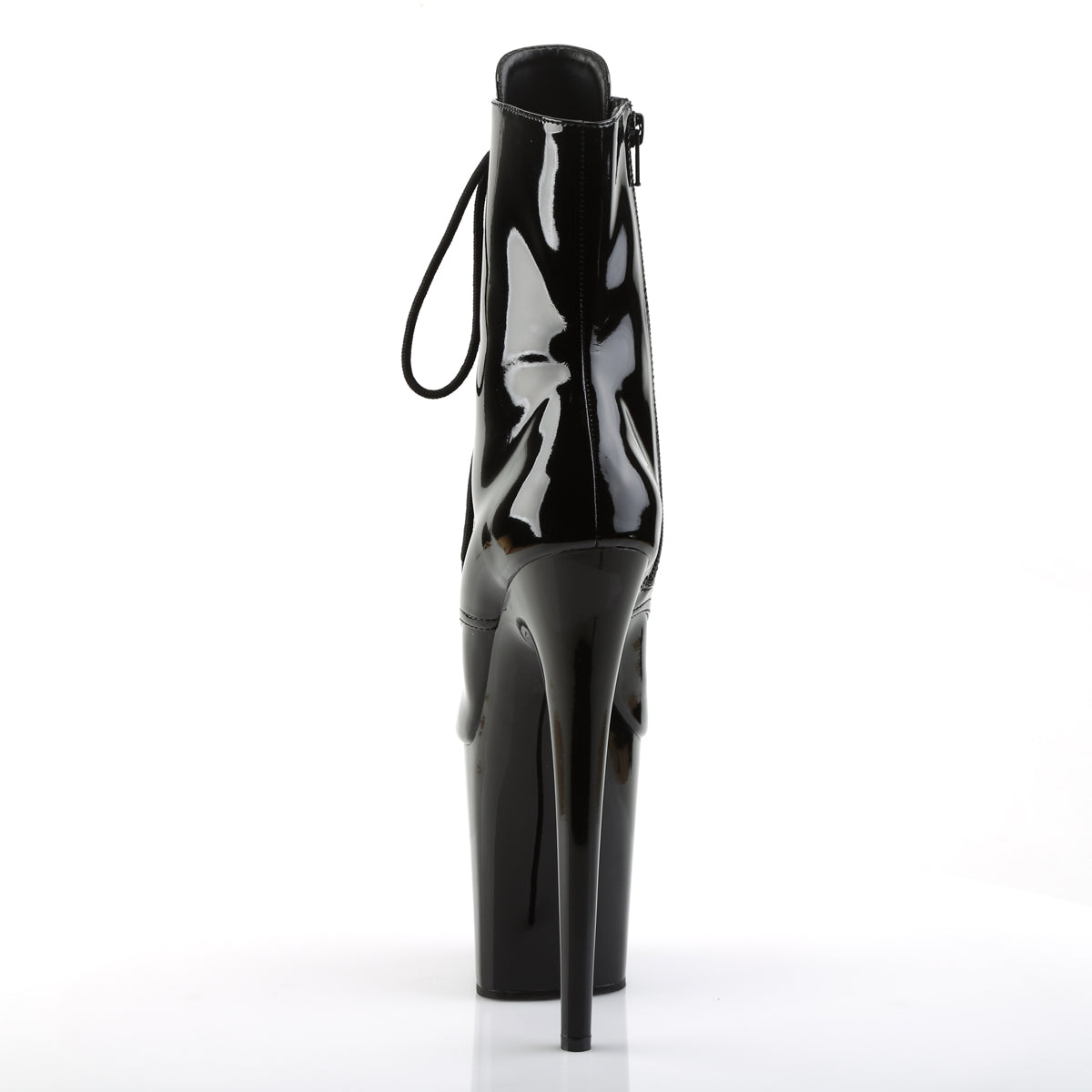 flamingo 1021 pleaser sexy 8 inch heel peep toe fetish ankle boots black clear strippers shoes