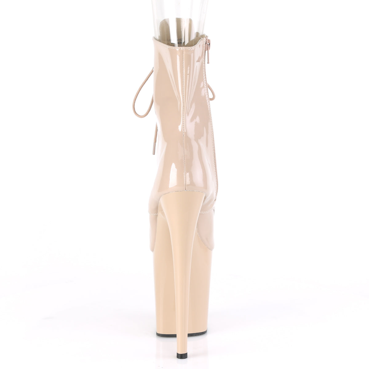 FLAMINGO-1021 8 Inch Heel Nude Patent Pole Dancing Platforms-Pleaser- Sexy Shoes Fetish Footwear