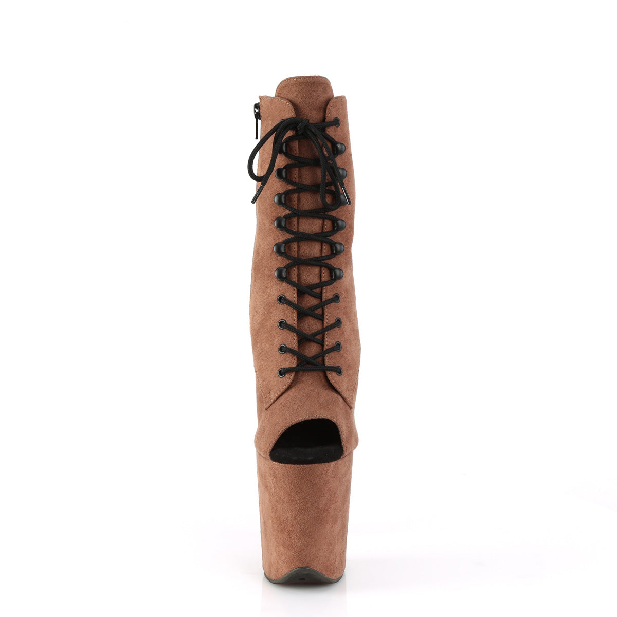 FLAMINGO-1021FS Pleaser Ankle/Mid-Calf Boots Caramel Faux Suede/Caramel Faux Suede Platforms (Exotic Dancing)