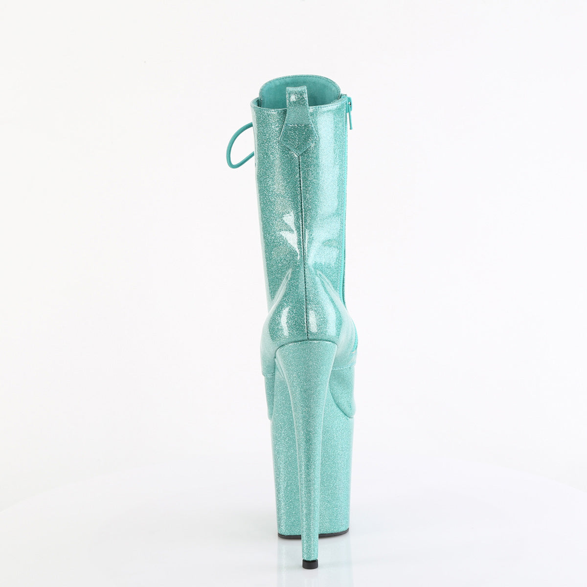 FLAMINGO-1040GP Pleaser 8 Inch Heel Aqua Glitter Ankle Boots Exotic Dancing