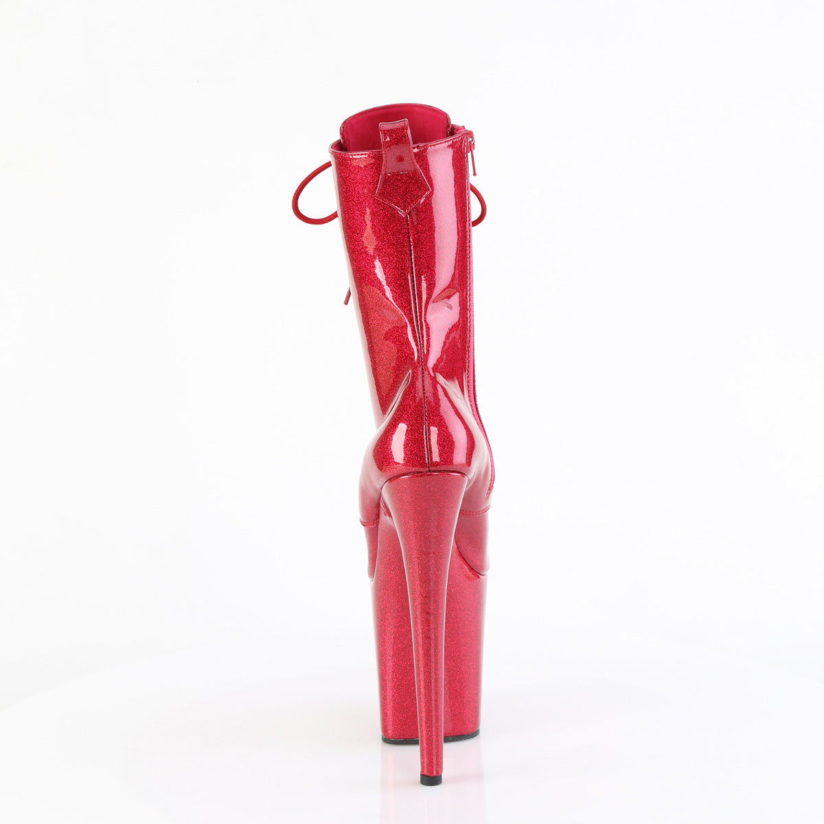 FLAMINGO-1040GP Pleaser 8 Inch Heel Fuchsia Glitter Ankle Boots
