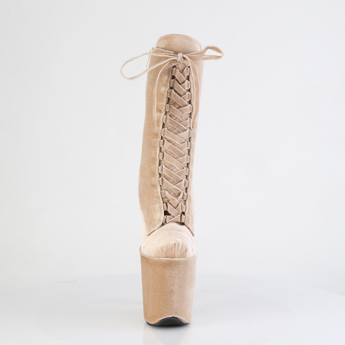 flamingo 1045vel pleaser pole dancing shoes cream velvet m