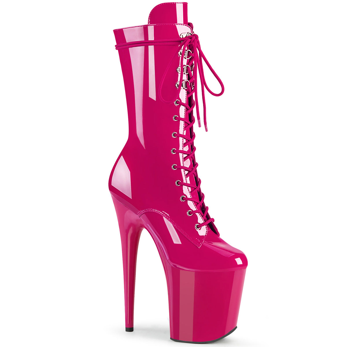 FLAMINGO-1050 8" Heel Hot Pink Patent  Stripper Platforms High Heels