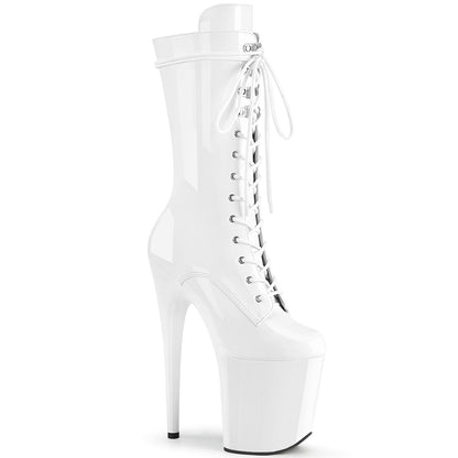 FLAMINGO-1050 8" Heel White Patent Pole Dancing -Pleaser- Sexy Shoes