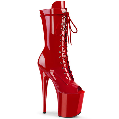 FLAMINGO-1051 Pleasers 8 Inch Heel Red  Stripper Platforms High Heels