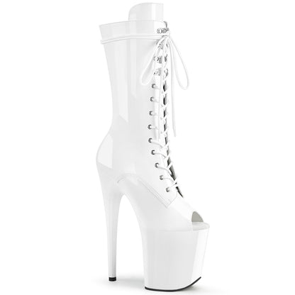 FLAMINGO-1051 8" Heel White Patent Pole Dancing -Pleaser- Sexy Shoes