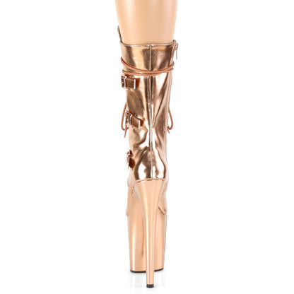 FLAMINGO-1053 8" Heel Rose Gold Metallic Pole Dancer Shoes-Pleaser- Sexy Shoes Fetish Footwear